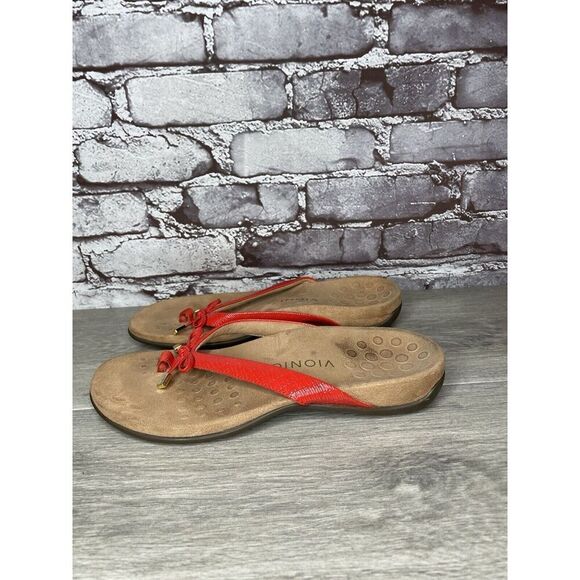 Vionic Bella 2 Red Synthetic Bow Casual Thong Sandals Women’s Sz 8.5M US/40EU - Picture 12 of 16